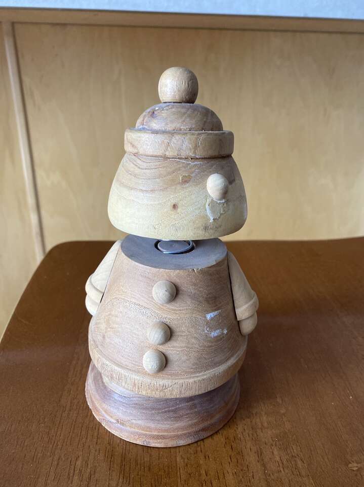Wooden Santa Bobble head
