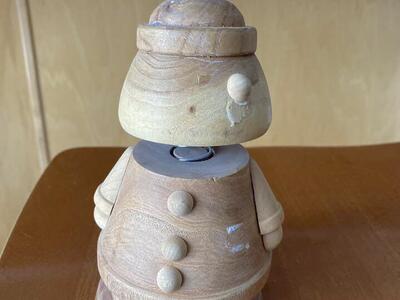 Wooden Santa Bobble head