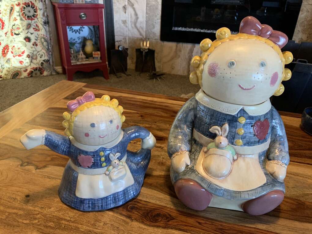 Treasure Craft Rag Doll Cookie Jar And Teapot