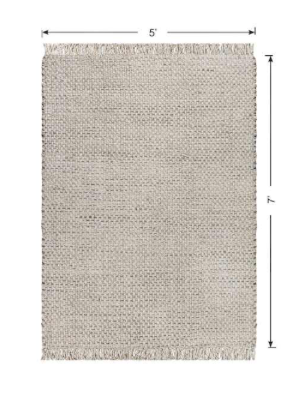 Topher Neutral Flatweave Area Rug, 5' x 7'