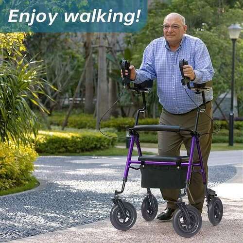 ELENKER® Upright Rollator Walker 10’’ Purple