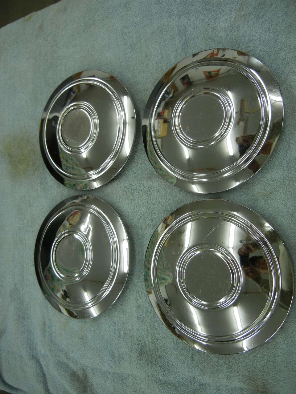 Chevy Hub Caps  American Racing Custom Chrome  Hotrod CenterCaps