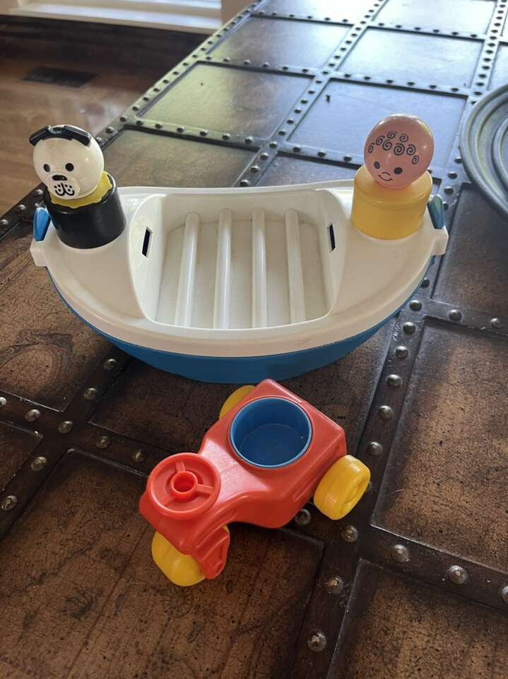 Vintage Fisher Price Boat And Trike Set