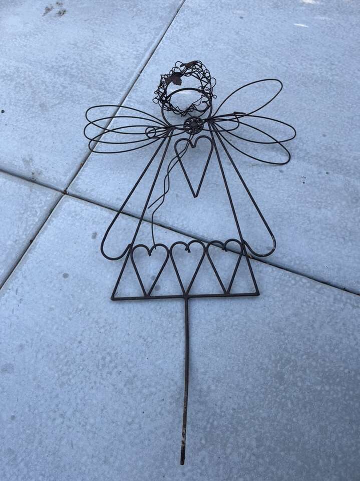 Heart And Girl Angel Garden Stake Decoration  51”