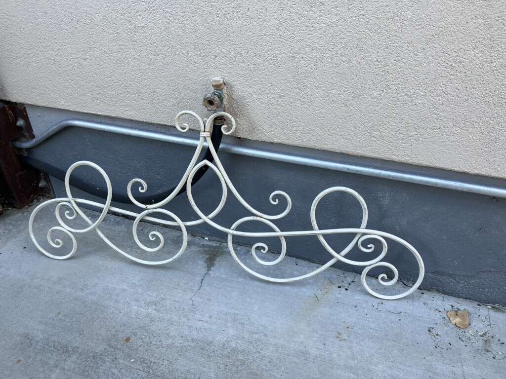 Cream Metal Long Scroll Decoration 49 X 20 1/2