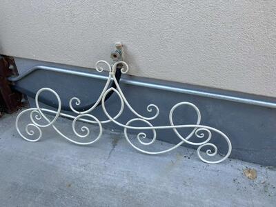 Cream Metal Long Scroll Decoration 49 X 20 1/2