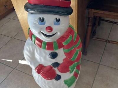Vintage Snowman Blow Mold 38 Blomold