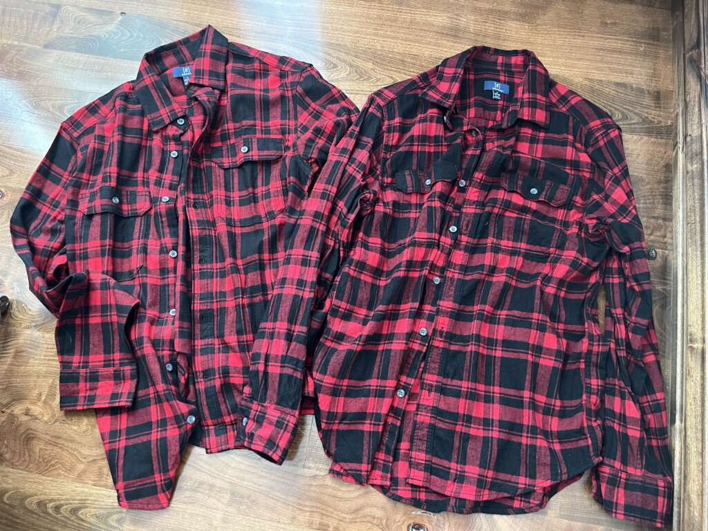 Set OF Matching Plaid Shirts S/M