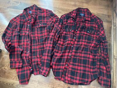 Set OF Matching Plaid Shirts S/M