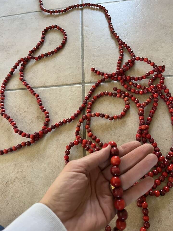 Set Od Red Beads For Decorating Or Centerpieces