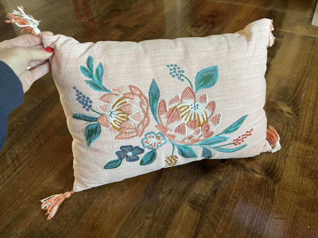 Floral Toss Pillow 16 1/2 By 12