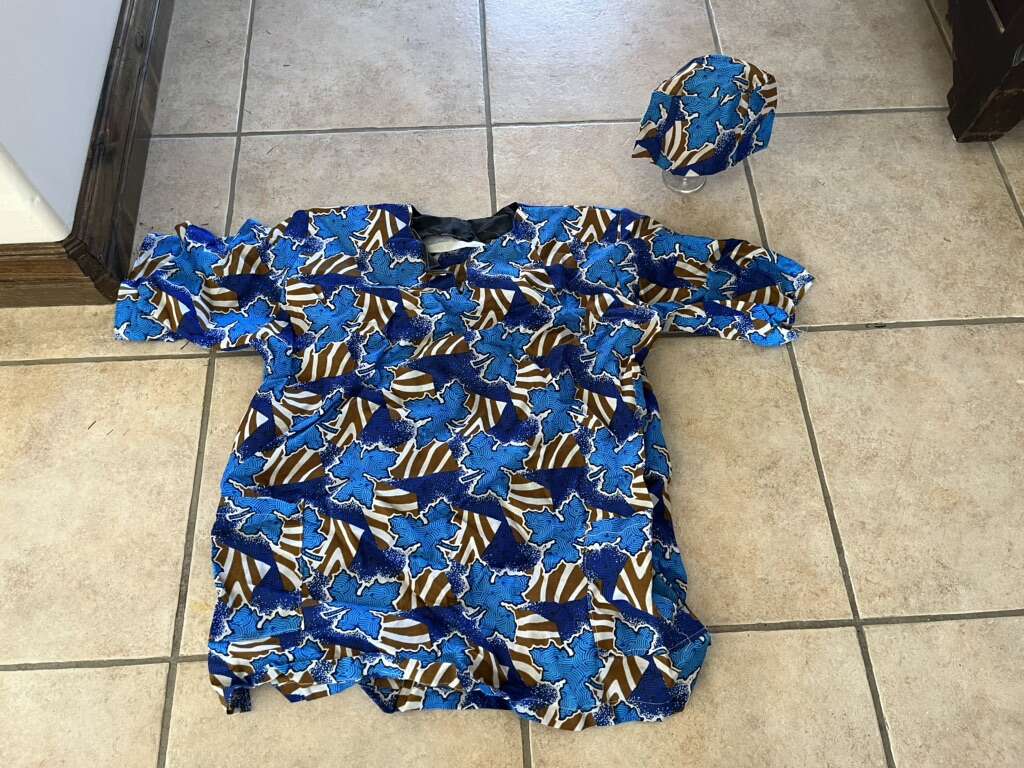 Men's Handmade In Africa Shirt XXL Or XL With Hat