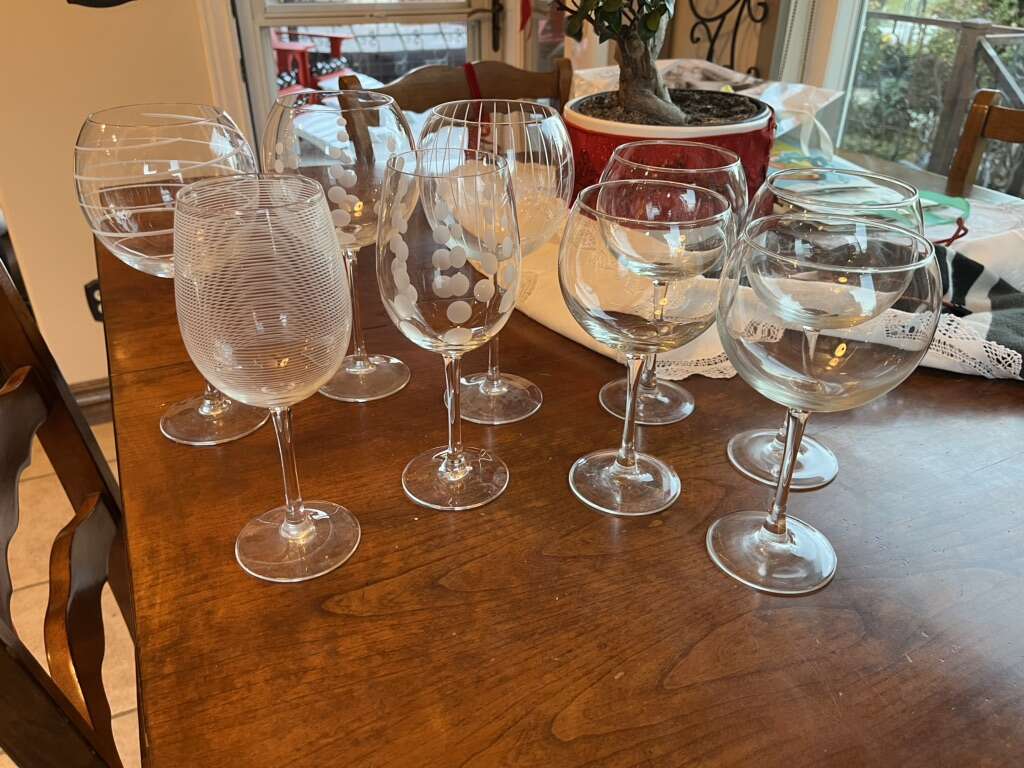 Set Of 9 Mikasa Wine Glasses