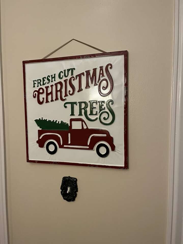 All Metal Fresh Christmas Trees Sign