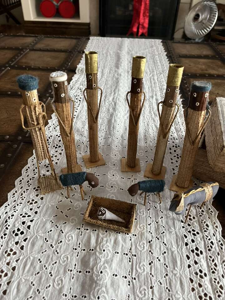 Africa Nativity Set Christmas Banana Bark