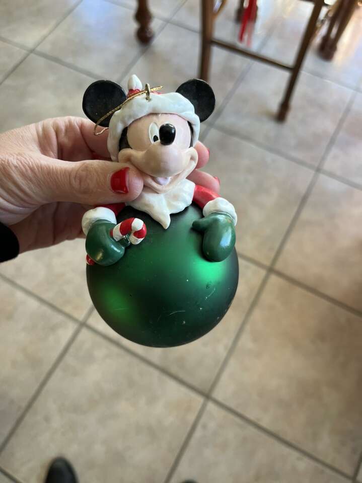 Ornament Disneyland vintage glass Mickey Mouse 6”