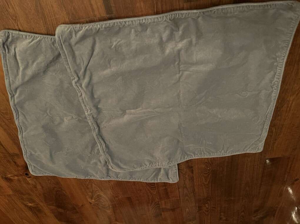 Euro Shams Set Of 2 Baby Blue Velvet