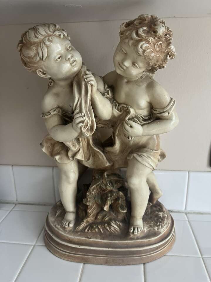 Vintsl Marwal Statue Large Chalkware Mid Century