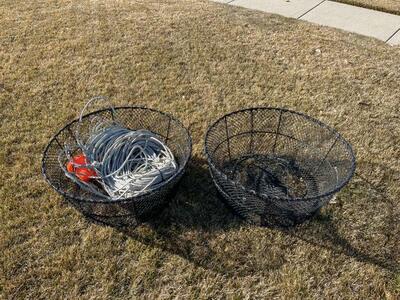 Set Of 2 Shrimp/prawn Fishing Traps With Lead Line