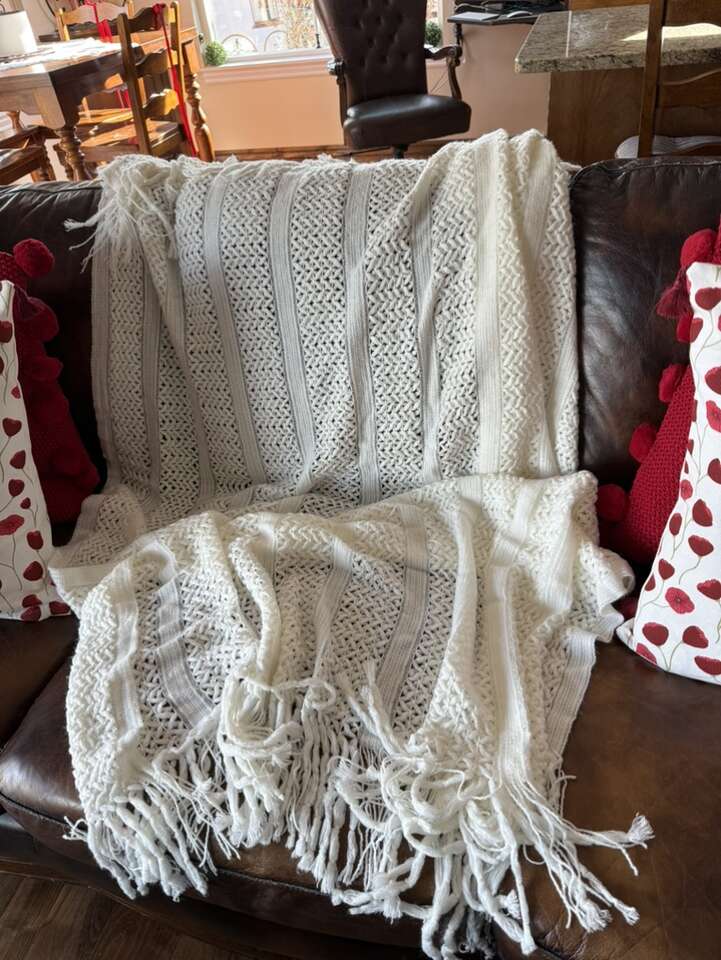 50 By 80 Intricate Cream Throw