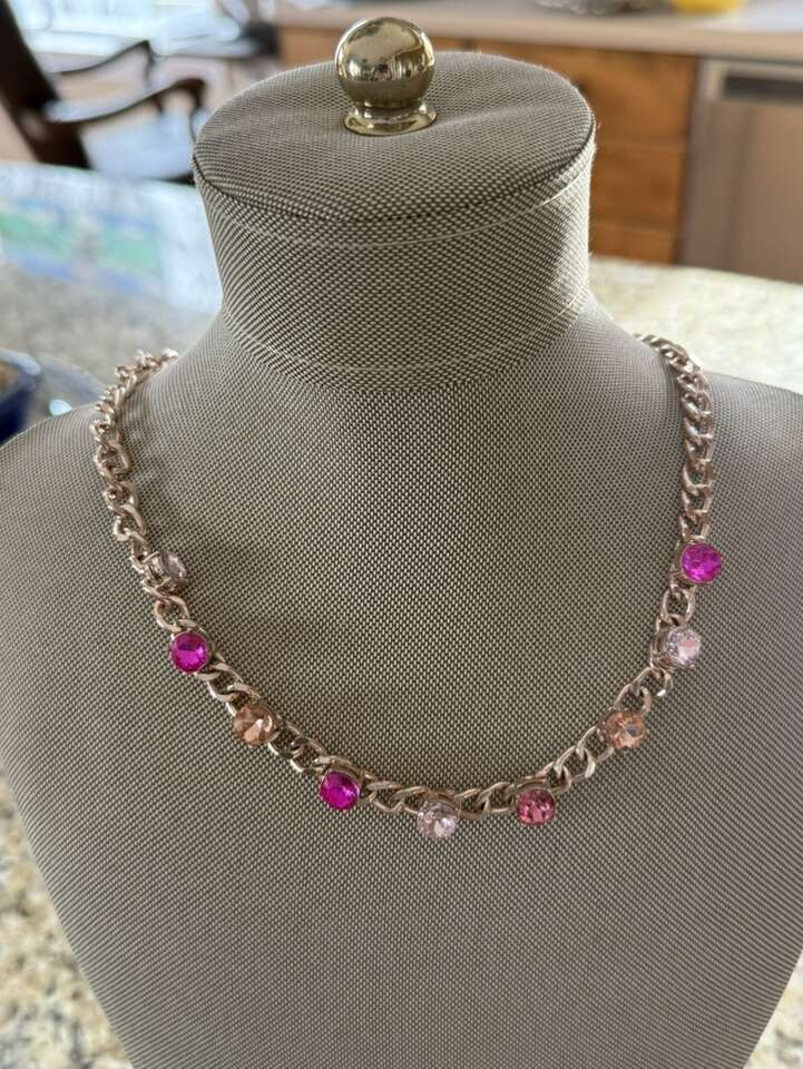 Necklace Jessica Simpson Rose Gold Punk Stones