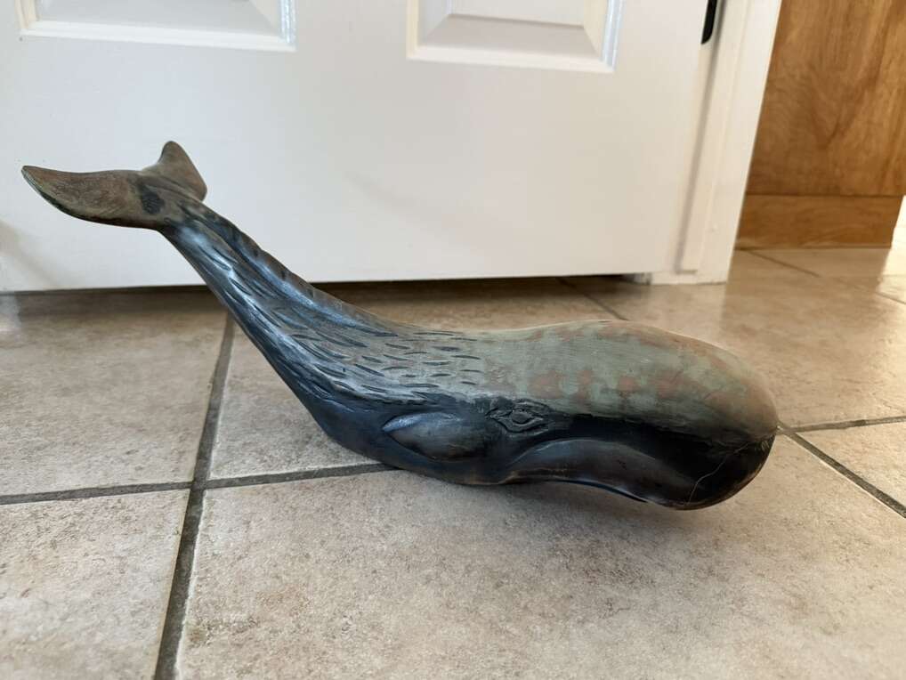 Vintage Large Gray Whale Decoration