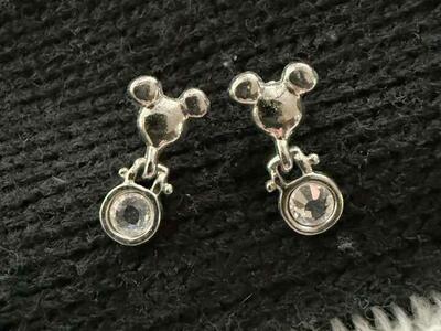 Vintage Disney Silver Mickey Head Earrings