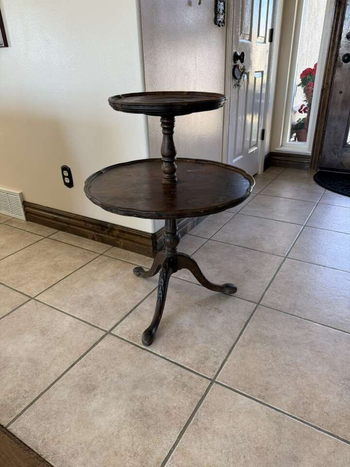 Tall Antique Tiered Table