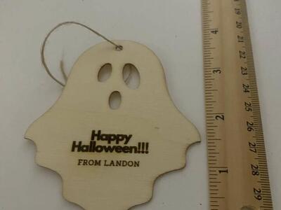 Personalized Halloween Ornaments Wood Engraving