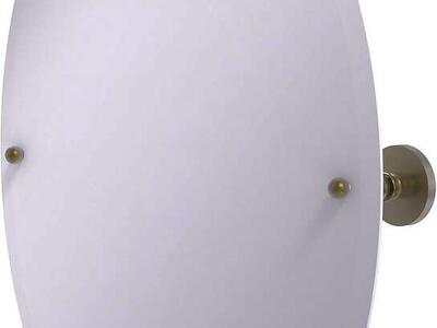 Allied Brass P1091 Frameless Oval Tilt Beveled Edge Wall Mirror, Antique Brass