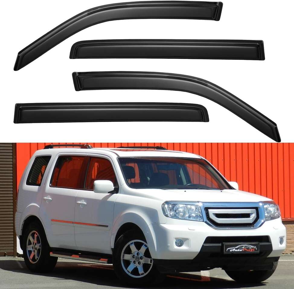 Window Visors Rain Guards Shield for 2009 2010 2011 2012 2013 2014 2015 Honda Pilot, Window Wind Deflectors Vent Shades