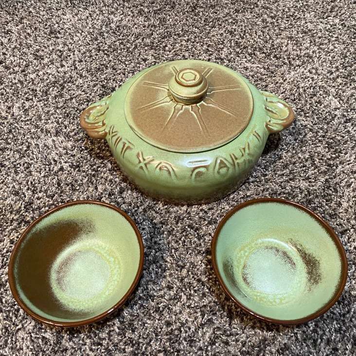 Frankoma Pottery - Bean Pot & 2 Bowls