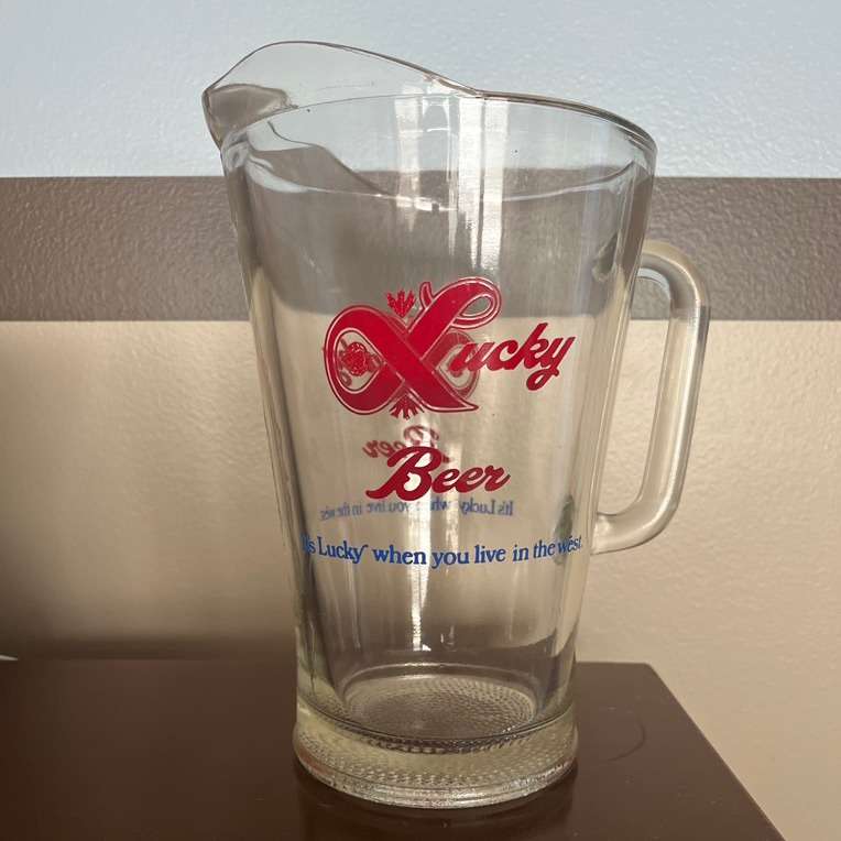 Lucky Lager Beer Pitcher