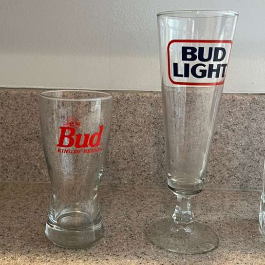 Budweiser and Bud Light Glasses