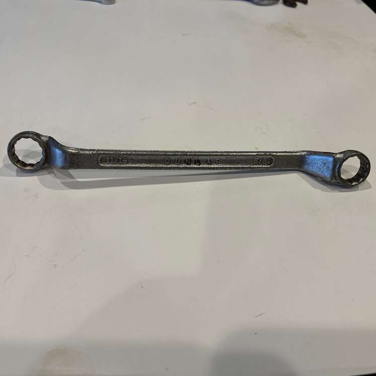 Dunlap offset box end wrench - 11/16 & 5/8