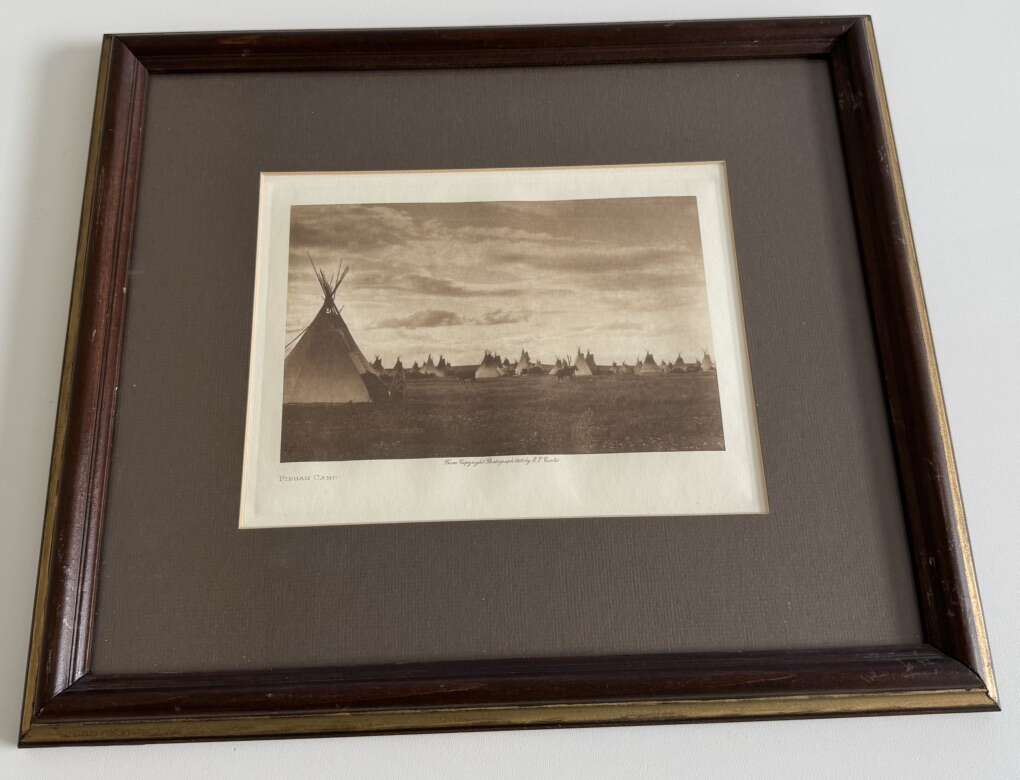 E.L. Curtis Framed Print - Piegan Camp