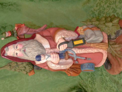 Beautiful Ceramic Hand Painted 16 Inches Tall Santa Claus Christmas Or Year Round Decor