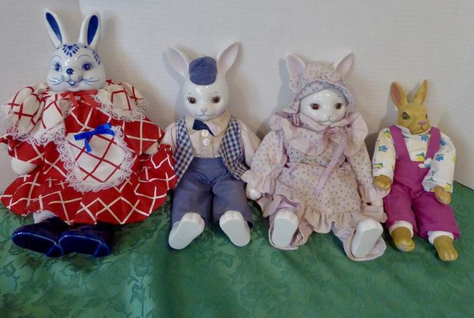 Porcelain top rabbit doll
