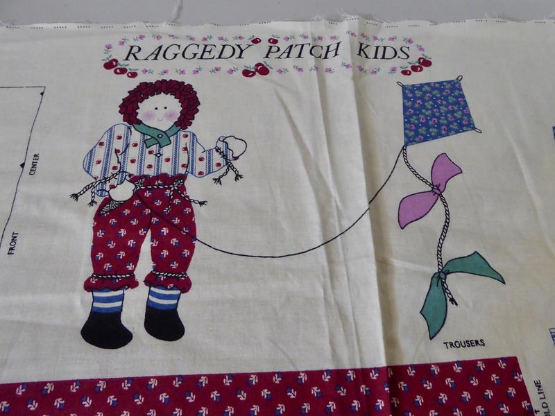 Raggedy Patch Kids Calico Country Doll Fabric Panel To Sew A Raggedy Andy Type Doll