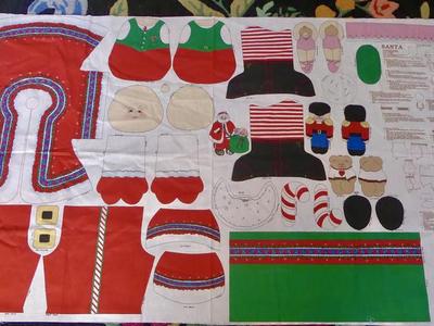 Christmas Santa Claus Fabric Panel With A Bag Of Toys To Sew For Fun Decor Or As A Gift
