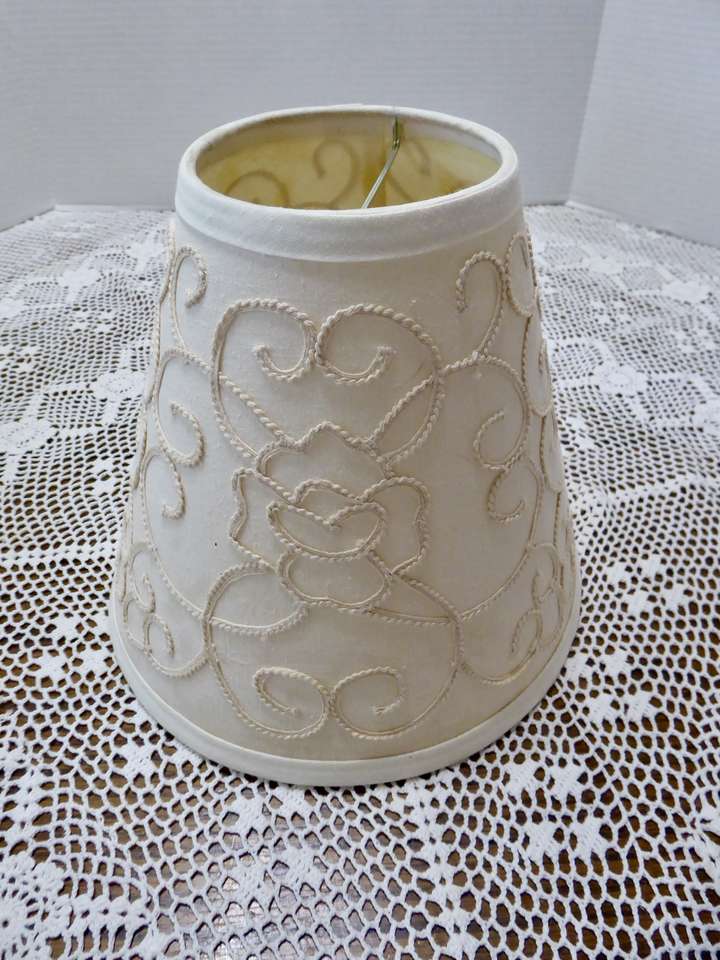 Small Vintage Size 8 Inches Tall Decorative Cream Color Lamp Shade