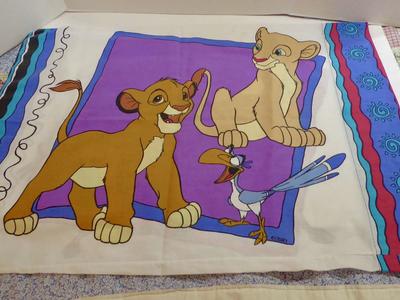 Vintage Disney Pillow Case With Simba Nala Timom Pumbaa The Lion King In Nice Gently Used Condition