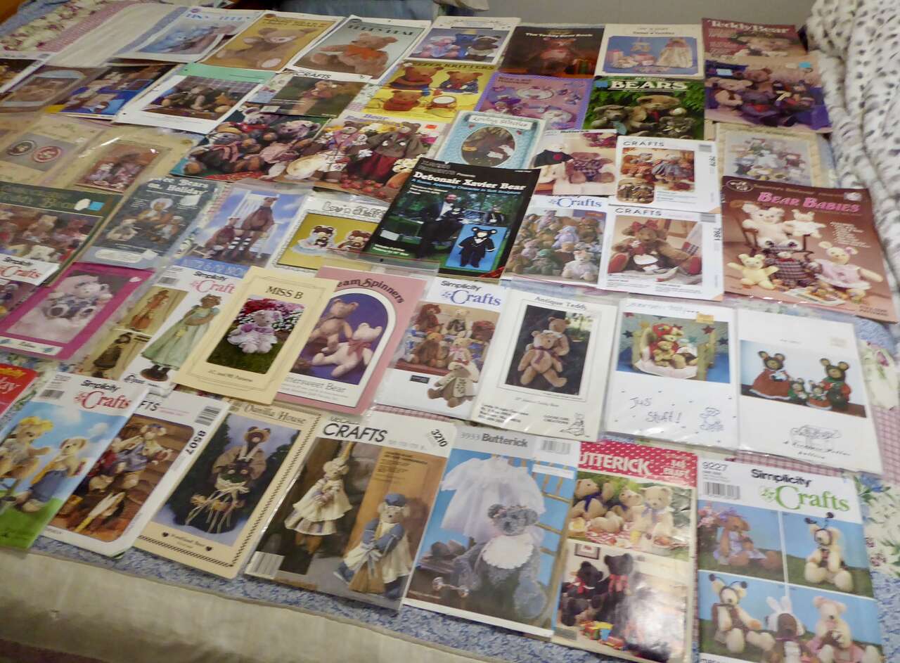 Assorted Teddy Bear / Doll Sewing Patterns To Make With Your Fabric For Lots Of Fun