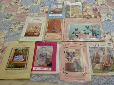 Assorted Really Fun Cat / Kitten Doll Craft Patterns For Sewing With Fabric
