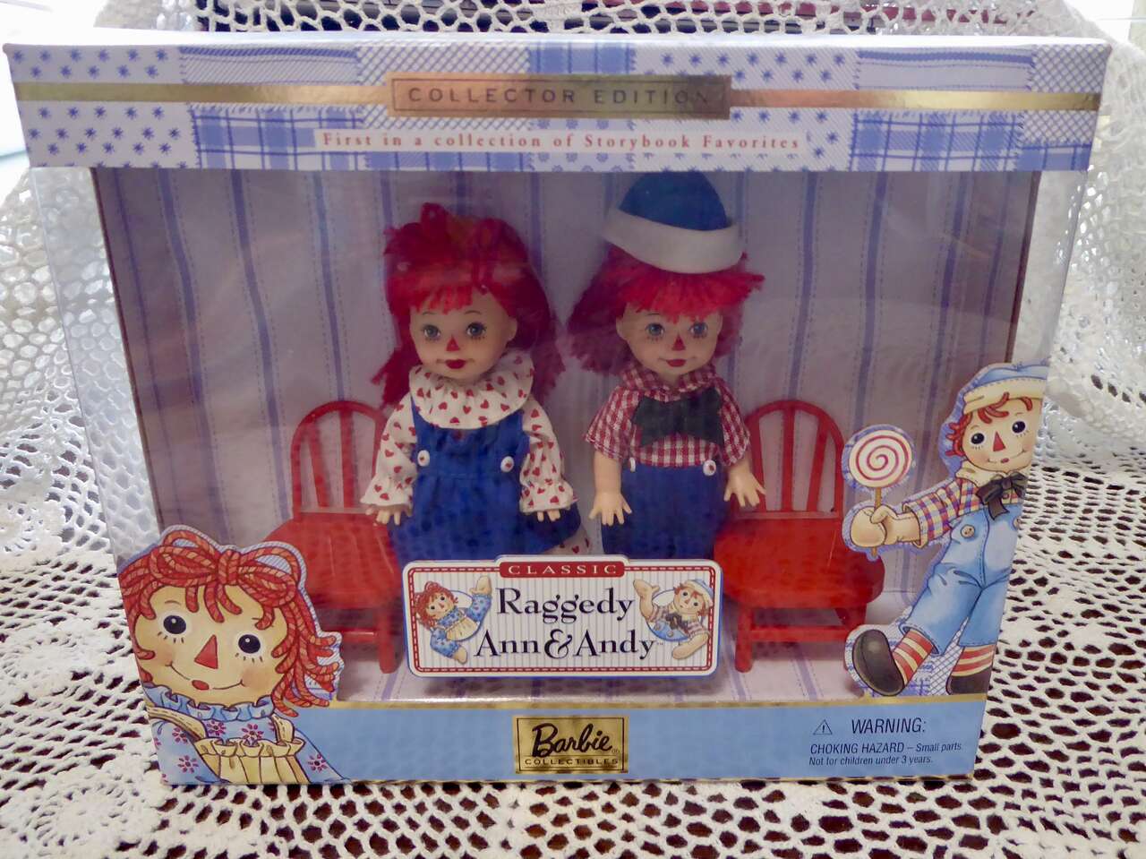 New Condition - Collectible Edition Classic Raggedy Ann And Andy Barbie Collectibles Mattel