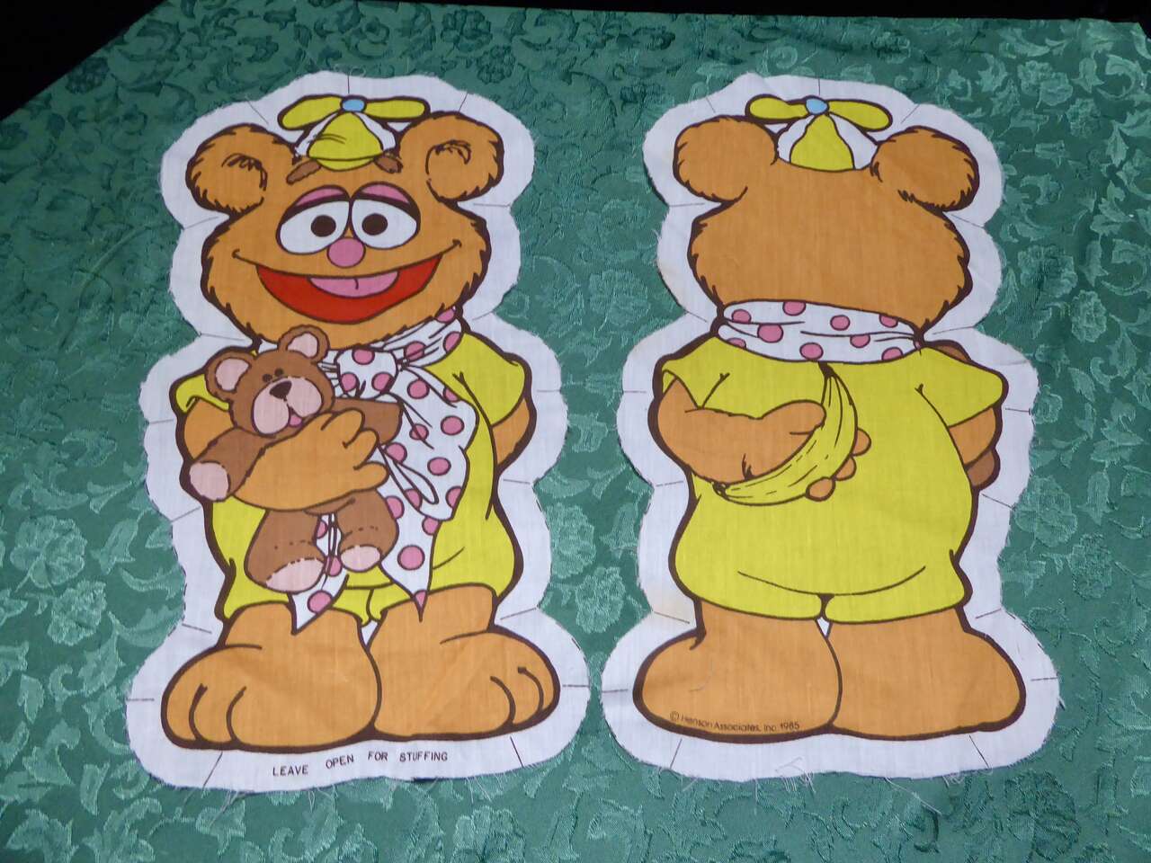 Vintage Baby Fozzie Bear Muppet Collectible Sesame Street Character Fabric / Cloth To Sew 1985- Henson Associates