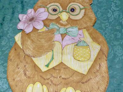 Really Sweet Owl Fabric / Cloth To Stuff Into A Pillow Doll- That Has Already Been Sewn