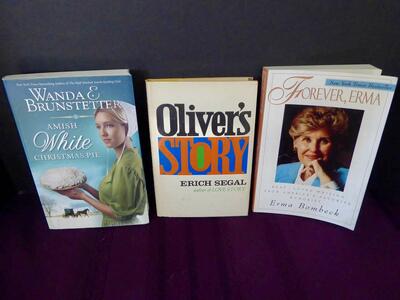 Olivers Story By Erich Segal, Amish White Christmas Pie By Wanda Brunstetter -Forever, Erma By Erma Bombeck