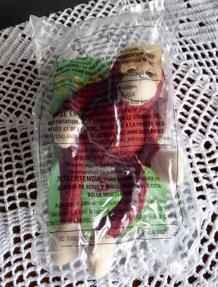 Collectible 2000 -6 Inch McDonalds Ty Beanie Baby #12 Schweetheart The Orangutan Toy Animal