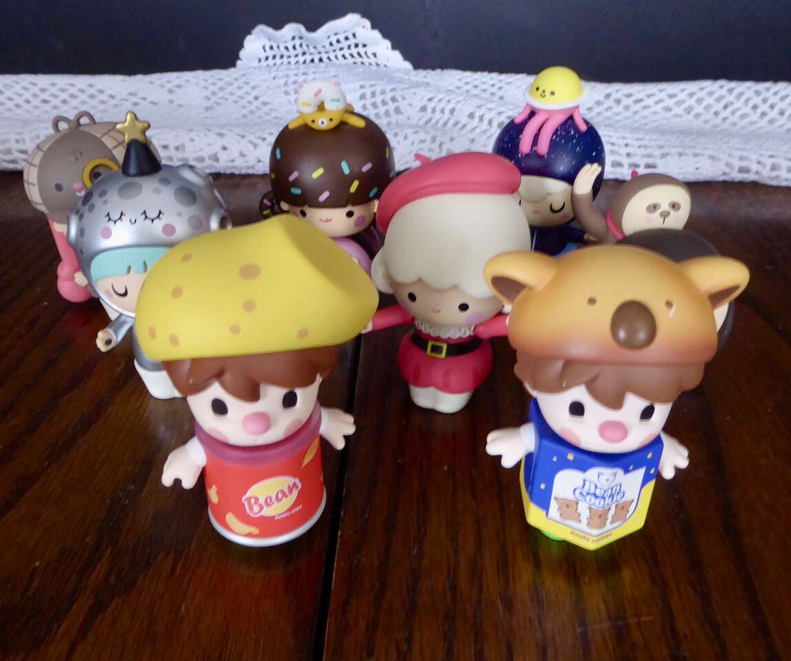 Eight (8) Assorted Pop Mart Figures Lot Sweet Bean, Sienna Space, Theodore Theatre, Daisy Detective, Sprinkles, Lunetta